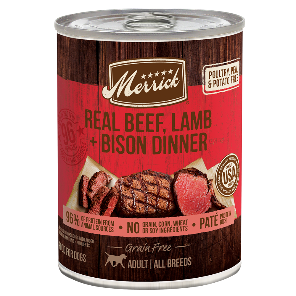 Merrick Grain-Free Real Beef, Lamb & Bison Canned Dog Food
