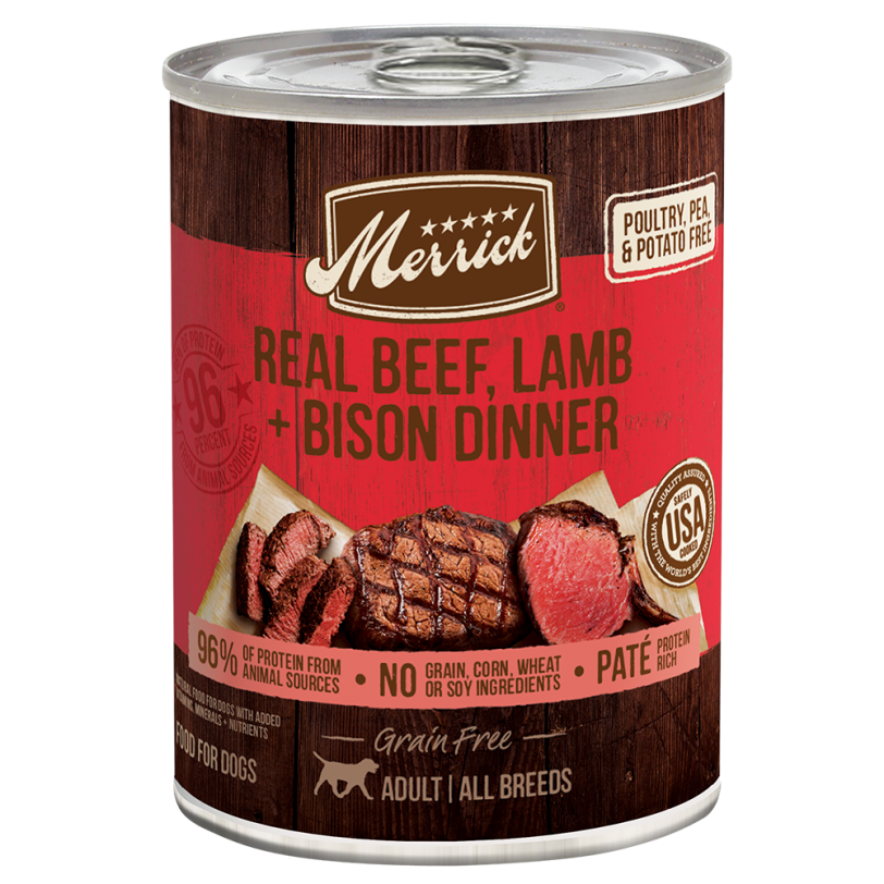 Merrick Grain-Free Real Beef, Lamb & Bison Canned Dog Food Merrick Grain-Free Real Beef, Lamb & Bison Canned Dog Food
