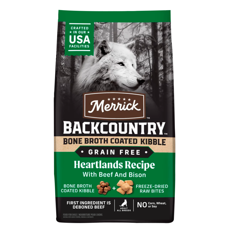 Merrick Backcountry Grain Free Beef & Bison Recipe Freeze Dried Raw Coated Biscuit Dog Treats Merrick Backcountry Grain Free Beef & Bison Recipe Freeze Dried Raw Coated Biscuit Dog Treats