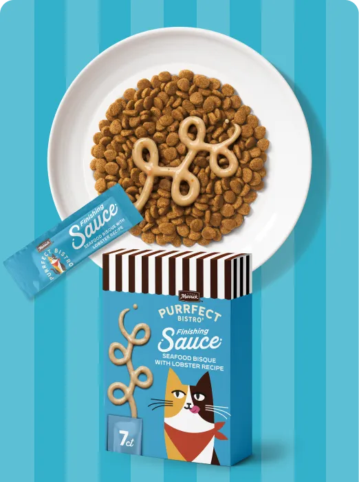 Merrick Purrfect Bistro Seafood Bisque with Lobster recipe finishing sauce package and product