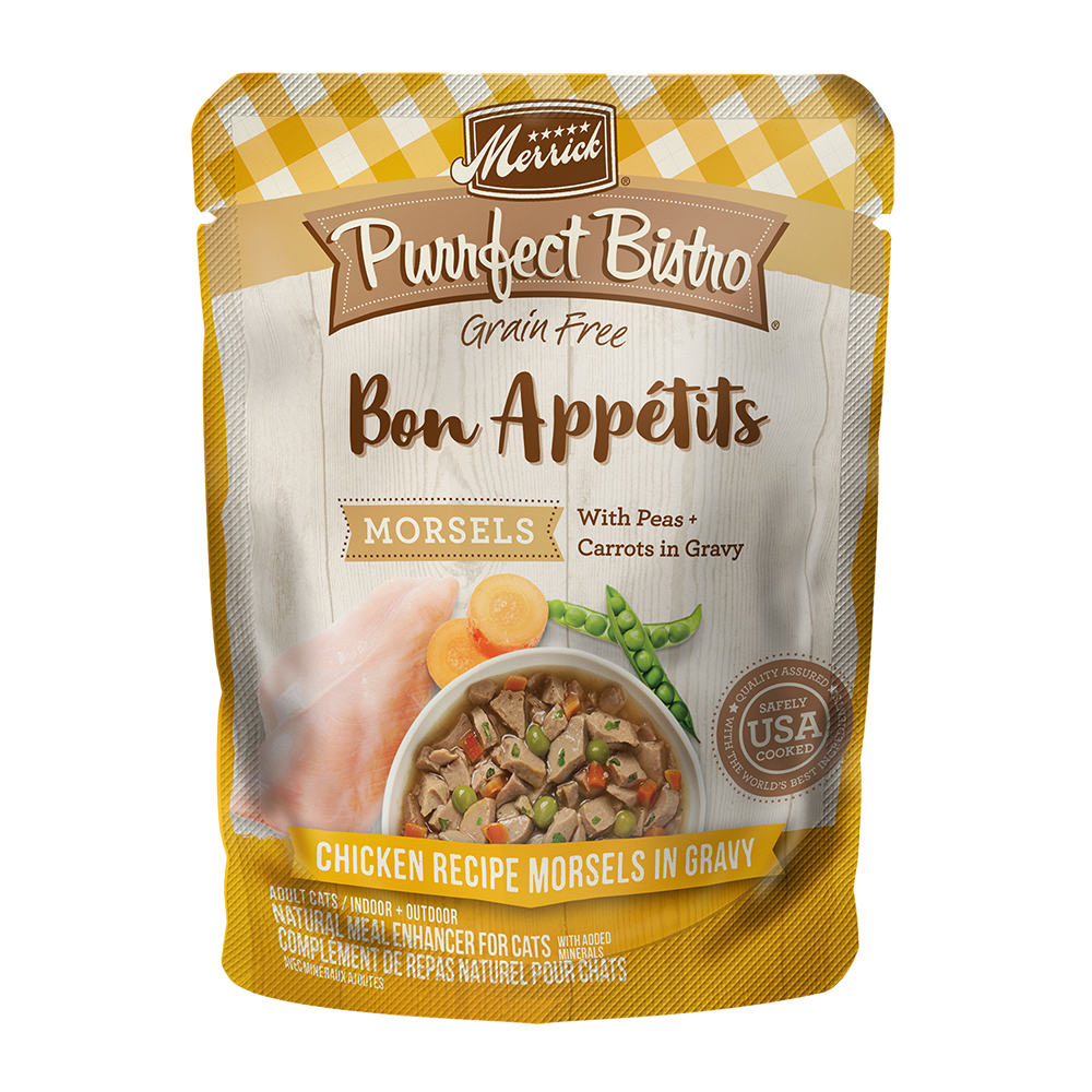 Purrfect Bistro Chicken Morsels Cat Food Topper Merrick Pet Care when-and-how-to-switch-dog-food