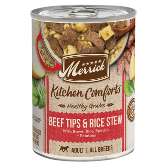 Merrick Kitchen Comforts Beef & Brown Rice Wet Dog Food, 12.7-oz can, case of 12 Merrick Kitchen Comforts Beef & Brown Rice Wet Dog Food, 12.7-oz can, case of 12