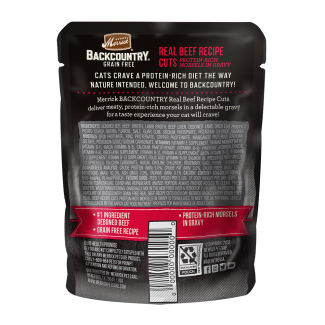 Merrick Backcountry Grain Free Real Beef Cuts Recipe Cat Food Pouch