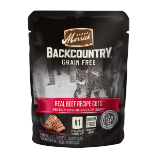 Merrick Backcountry Grain Free Real Beef Cuts Recipe Cat Food Pouch