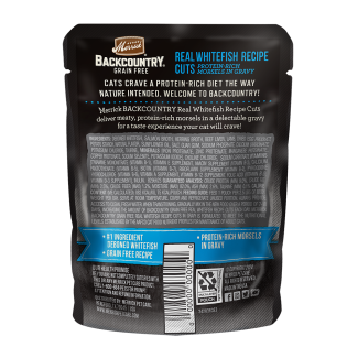 Merrick Backcountry Grain Free Real Whitefish Cuts Recipe Cat Food Pouch