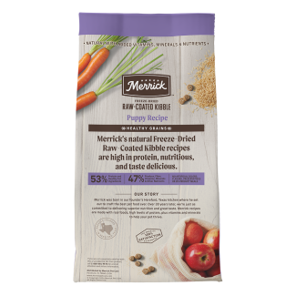 Healthy Grains Freeze-dried Raw-coated Kibble Puppy Recipe - Back of bag
