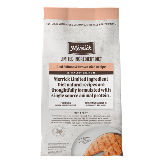 Limited Ingredient Diet Real Salmon & Brown Rice Recipe - Back of bag