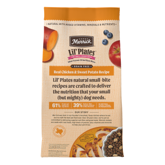 Lil’ Plates Grain Free Real Chicken + Sweet Potato Recipe With Freeze-Dried Raw Bites - Back of bag