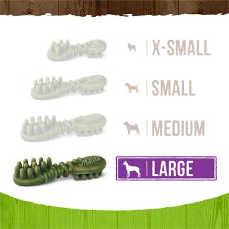 Image showing Fresh Kisses Coconut Large bone size against other bone sizes. 