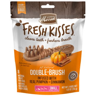 Fresh Kisses Pumpkin Small Dog Dental Treats Merrick Pet Care
