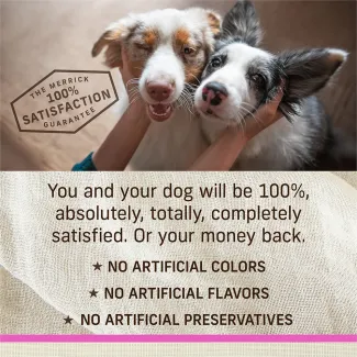 100 percent satisfaction guaranteed, not artificial colors, flavors or preservatives