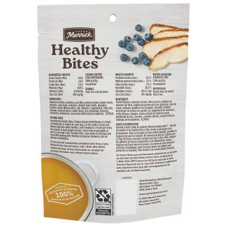 Healthy Bites Chicken and Bone Broth dog treats back of packaging 