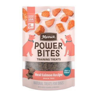 Merrick Power Bites Real Salmon Recipe Grain-Free Soft & Chewy Dog Treats Merrick Power Bites Real Salmon Recipe Grain-Free Soft & Chewy Dog Treats