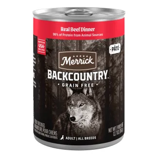 Merrick Backcountry Grain Free Hero&#039;s Banquet Stew package.