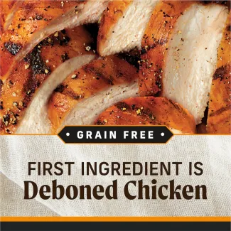 Grain Free. First ingredient is deboned chicken. 