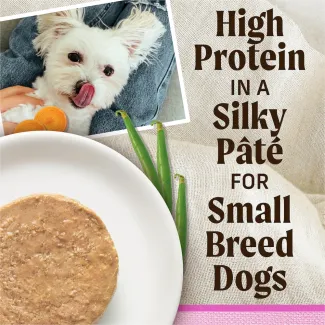 High Protein in a Silky Pate for Small Breed Dogs.