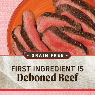Grain Free. First ingredient is deboned beef. 