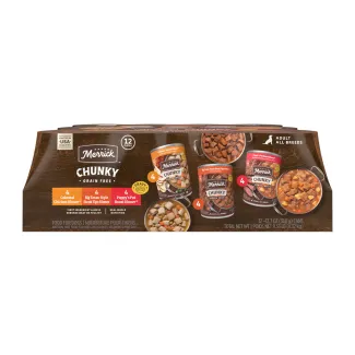 Merrick Chunky Grain Free Wet Dog Food variety pack