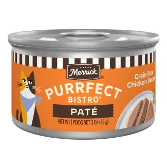 Merrick Purrfect Bistro Grain Free Chicken Pate package.
