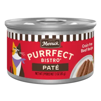 Merrick Purrfect Bistro Grain Free Beef Pate package.