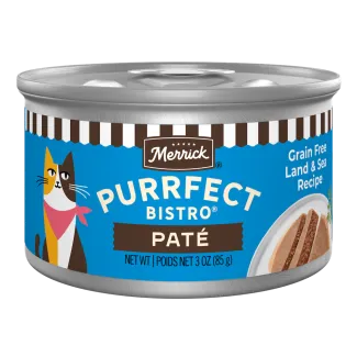 Merrick Purrfect Bistro Grain Free Land &amp; Sea Pate package.