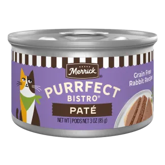 Merrick Purrfect Bistro Grain Free Rabbit Pate package.
