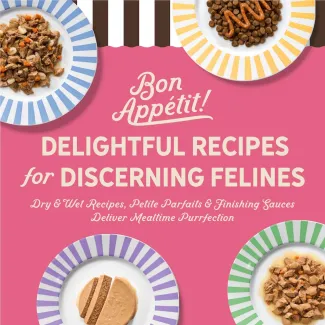 Delightful recipes for discerning felines. Dry and wet recipes,petite parfaits and finishing sauces deliver mealtime purrfection. 