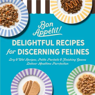 Delightful recipes for discerning felines. Dry and wet recipes,petite parfaits and finishing sauces deliver mealtime purrfection.