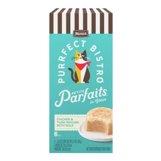 Merrick Purrfect Bistro Petite Parfaits in Glaze Chicken and Tuna Mousse with Sole package. 