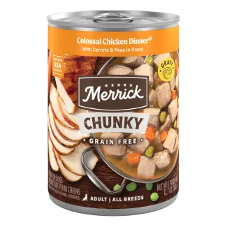 Merrick Colossal Chicken Dinner packaging.
