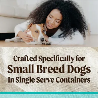 Crafted specifically for small breed dogs in single serve containers.